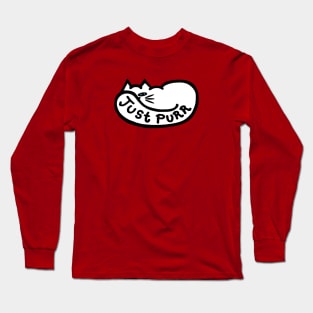 JUST PURR, White Cat Long Sleeve T-Shirt